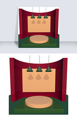 室内舞台免抠元素|c4d立体舞台背景展台室内设计