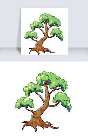原创漂亮的大槐树插图版权可商用