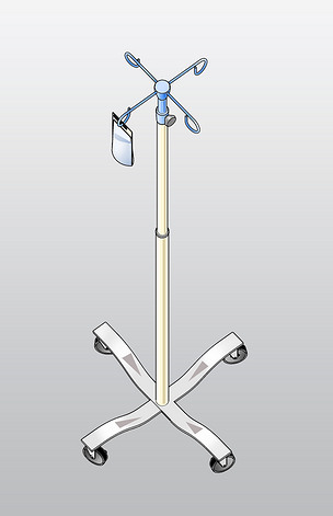 原创输液架医疗用品插画版权可商用