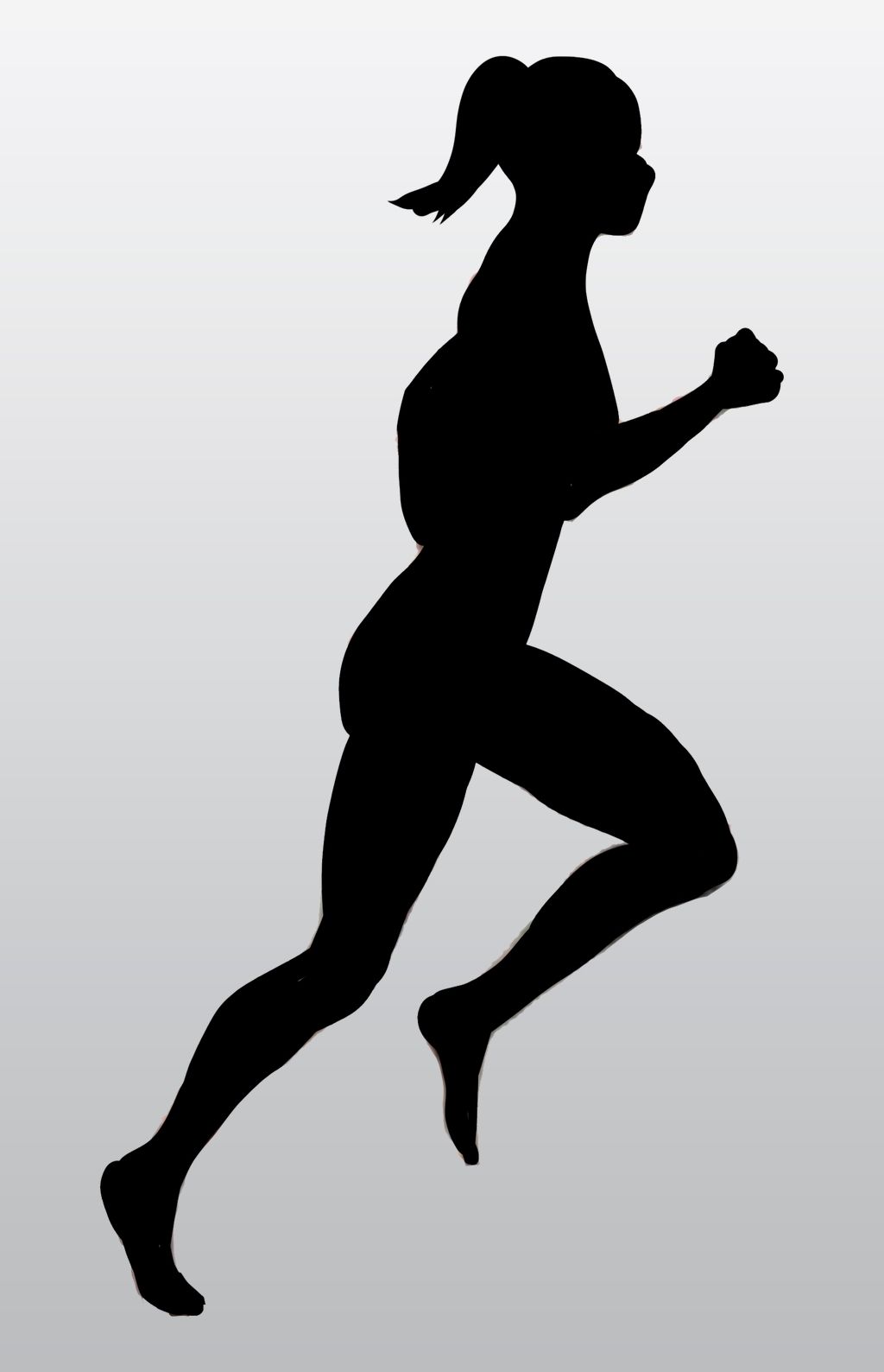 黑色人体结构奔跑剪影