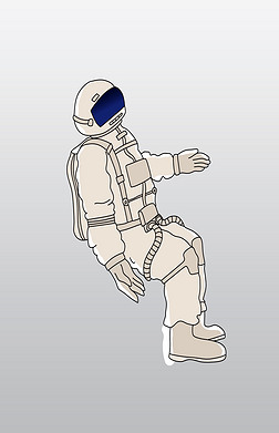 土星 宇航员免抠元素|宇航员失重状态插画 png图片