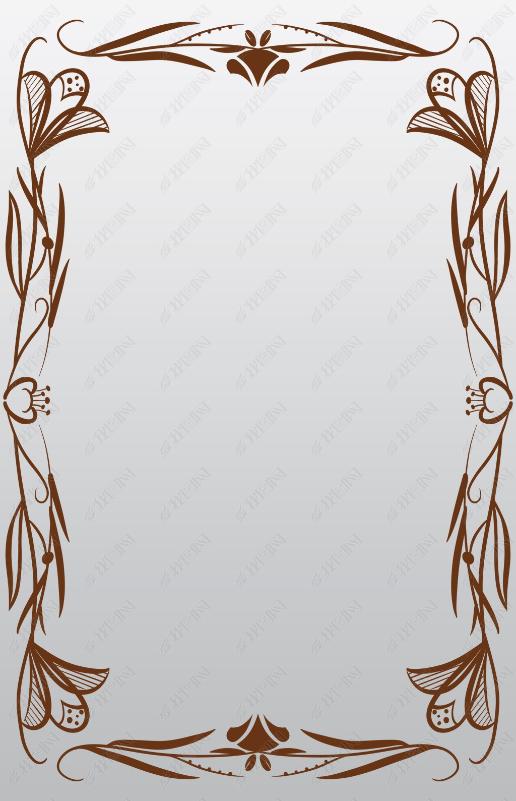 原创流畅线条花藤装饰边框