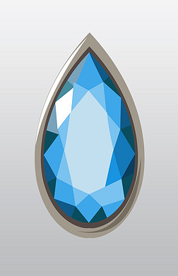 水滴形蓝色宝石项链