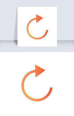 橙色渐变色可爱圆形箭头