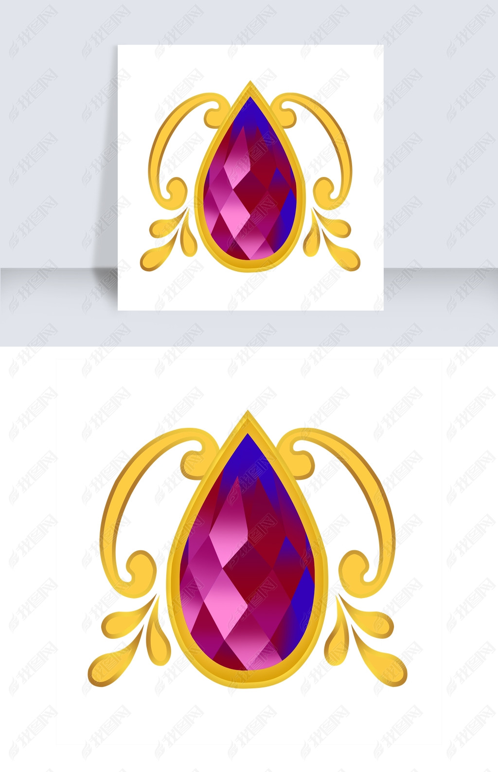 精美的水滴宝石插画