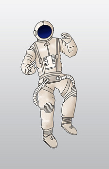 宇航员失重状态插画 png图片