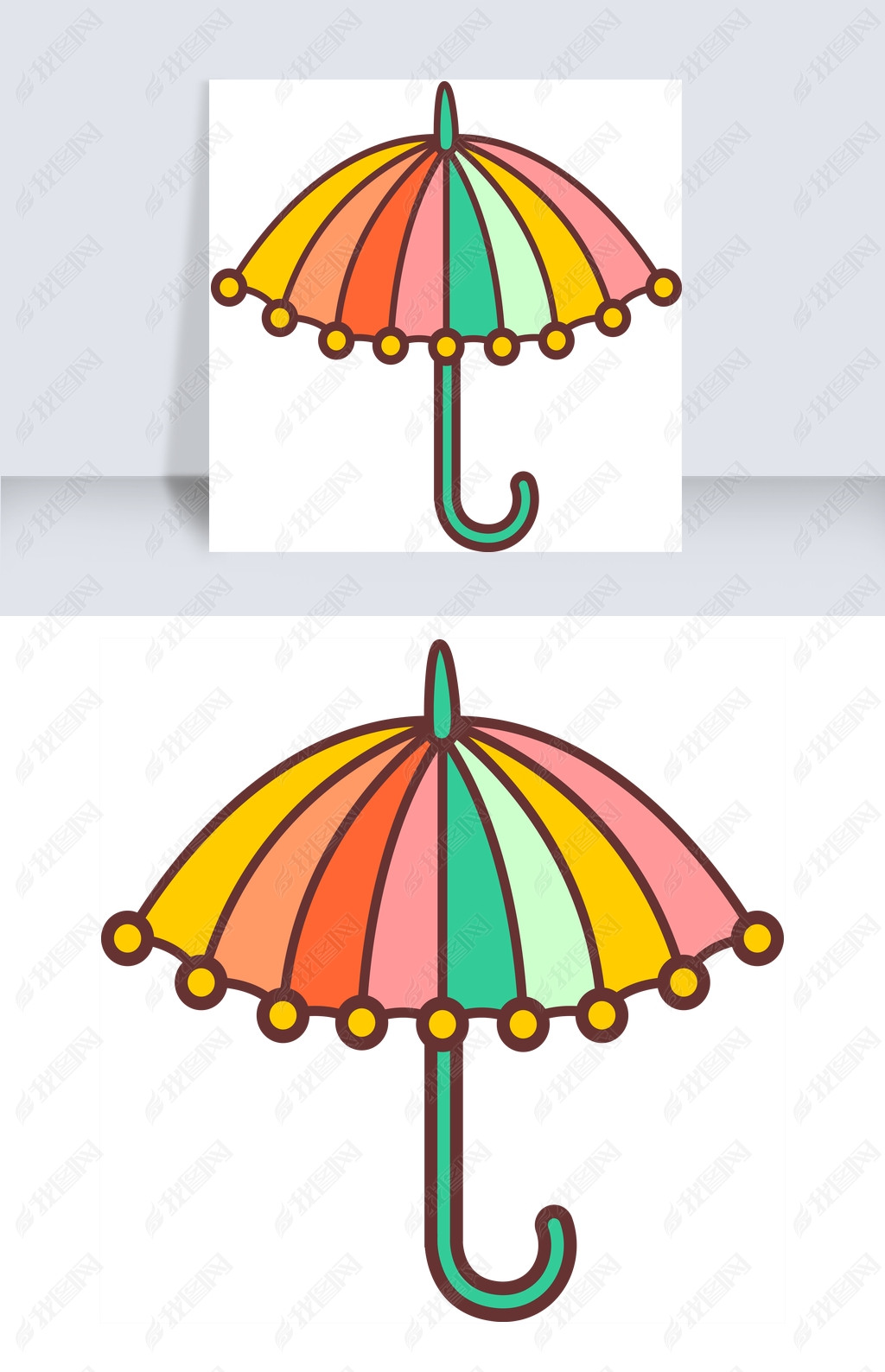 原创清明节多色彩卡通雨伞