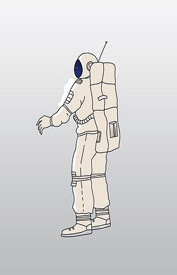 火星图片免抠元素|宇航员失重状态插画 png图片