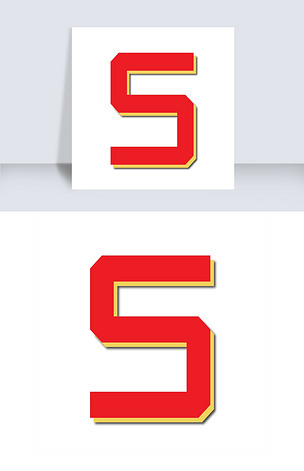 红色折纸风数字5