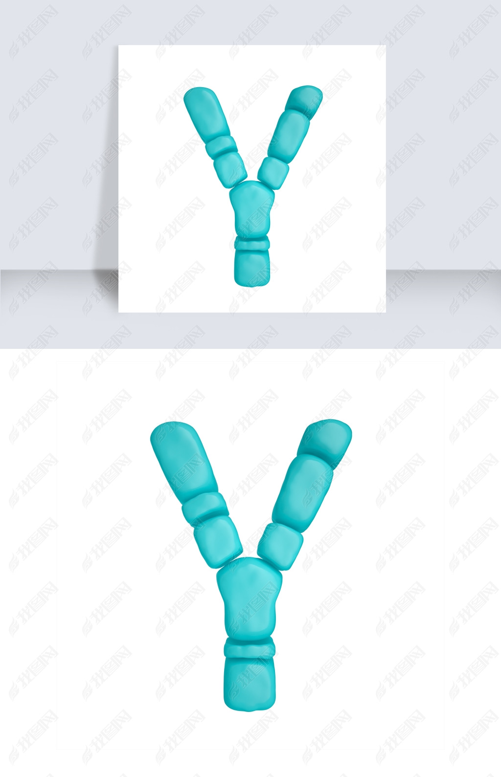 C4D柔体泡沫立体字母Y元素