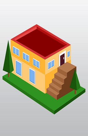卡通25d建筑房子