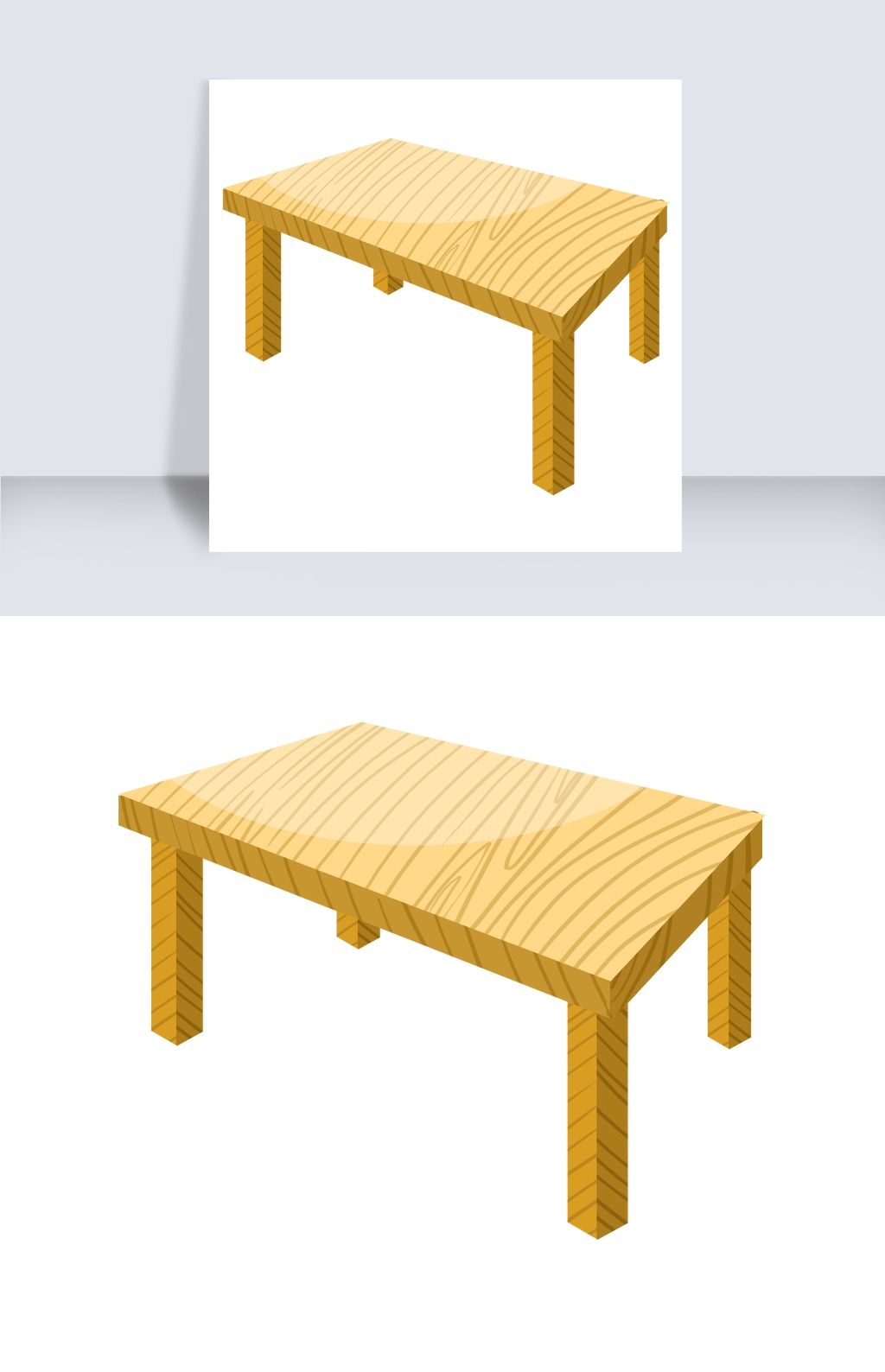 原创木头桌子装饰插画版权可商用