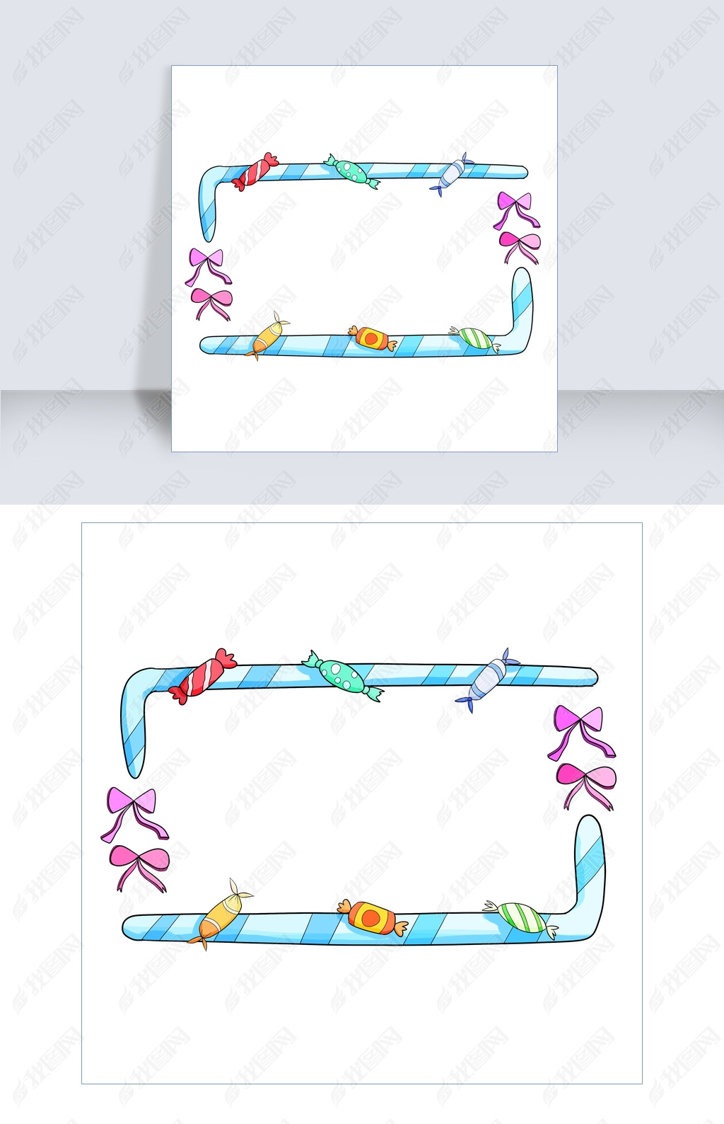 彩色糖果零食边框下载-编号19466655-卡通手绘边框-我图网