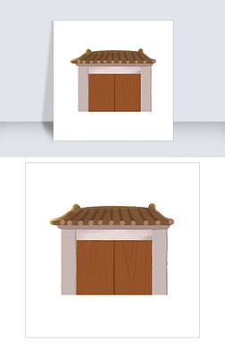 卡通大门口免抠图