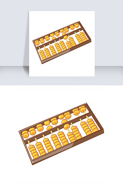 算账免抠元素|卡通黄色算盘插画