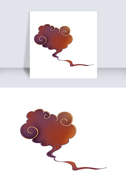 中国风一朵紫色祥云