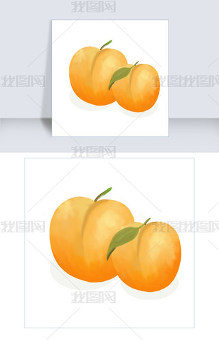 夏日黄色黄桃插画