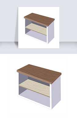 卡通鞋柜免抠元素|漂亮家具鞋柜插图