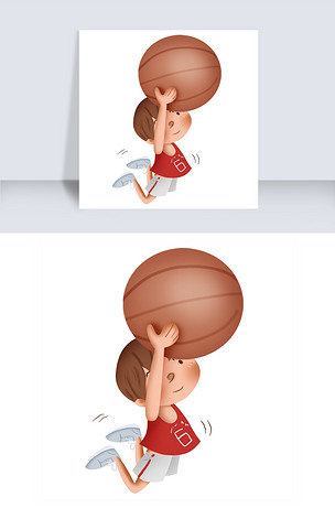 原创课外活动投篮的男孩