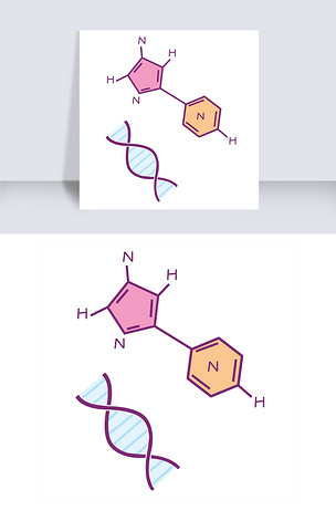 化学分子导管插画