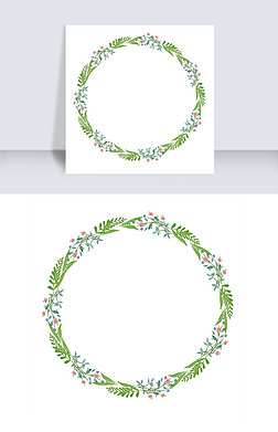 绿色树木边框免抠元素|绿色清新手绘植物花草树木花环边框免抠素材
