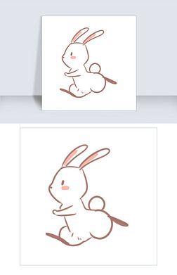 一只奔跑着的小兔子