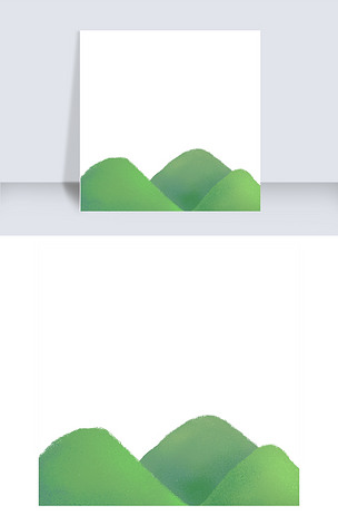 原创卡通三座山坡免抠图版权可商用