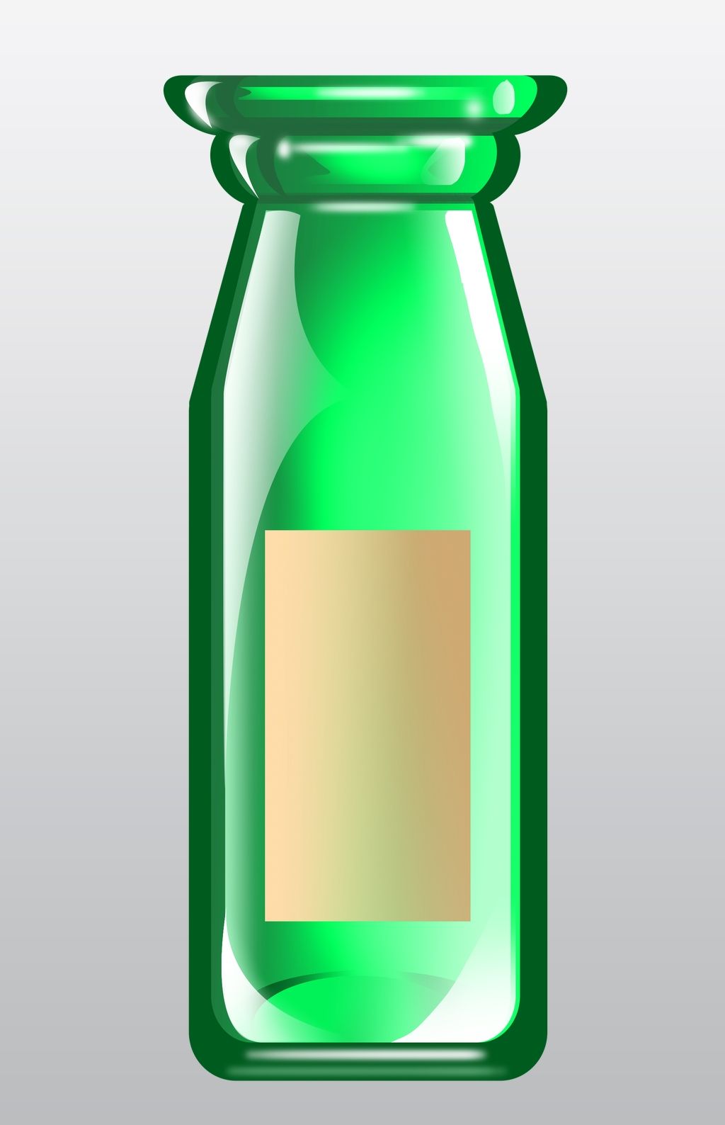 原创绿色的玻璃瓶卡通插画