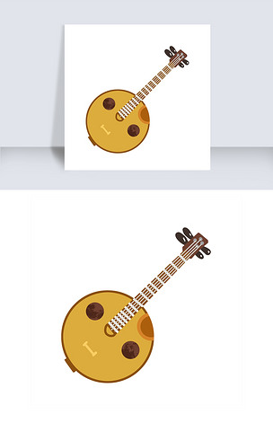 原创弹唱乐器中阮插画