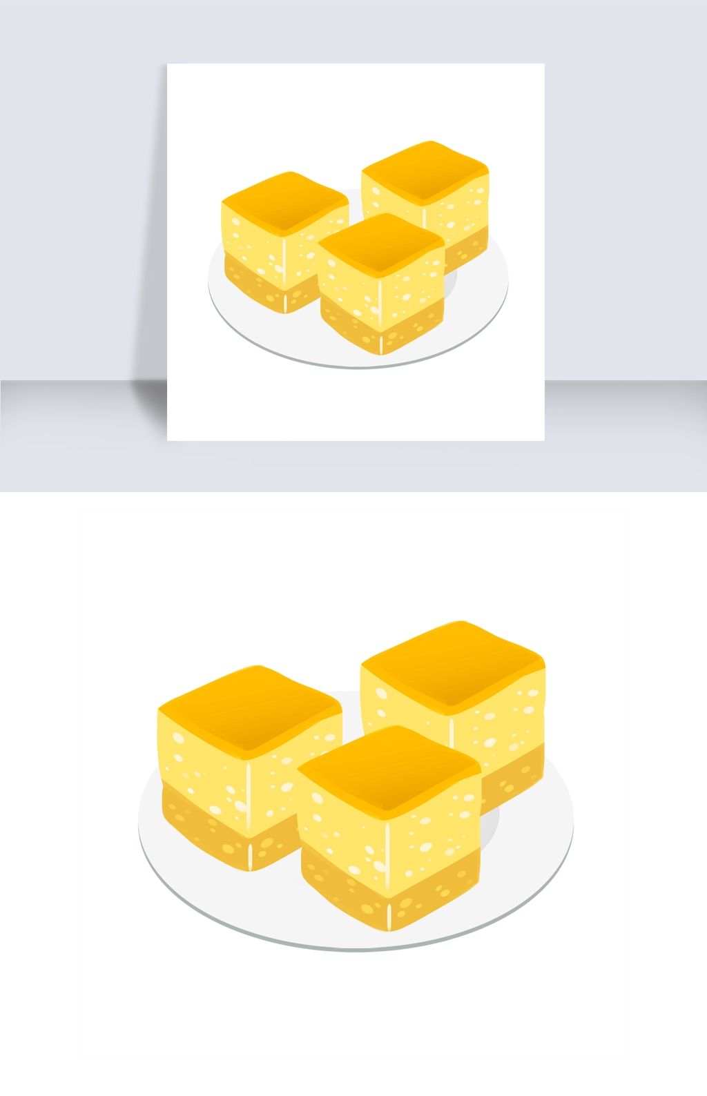 卡通正方形蛋糕插图