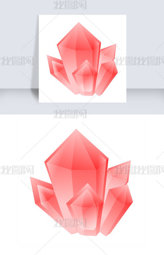 精美红钻石宝石插画