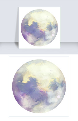 紫色转动的月球插画