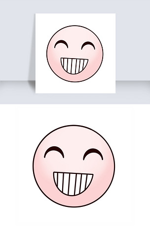 原创手绘卡通表情可爱龇牙的笑脸