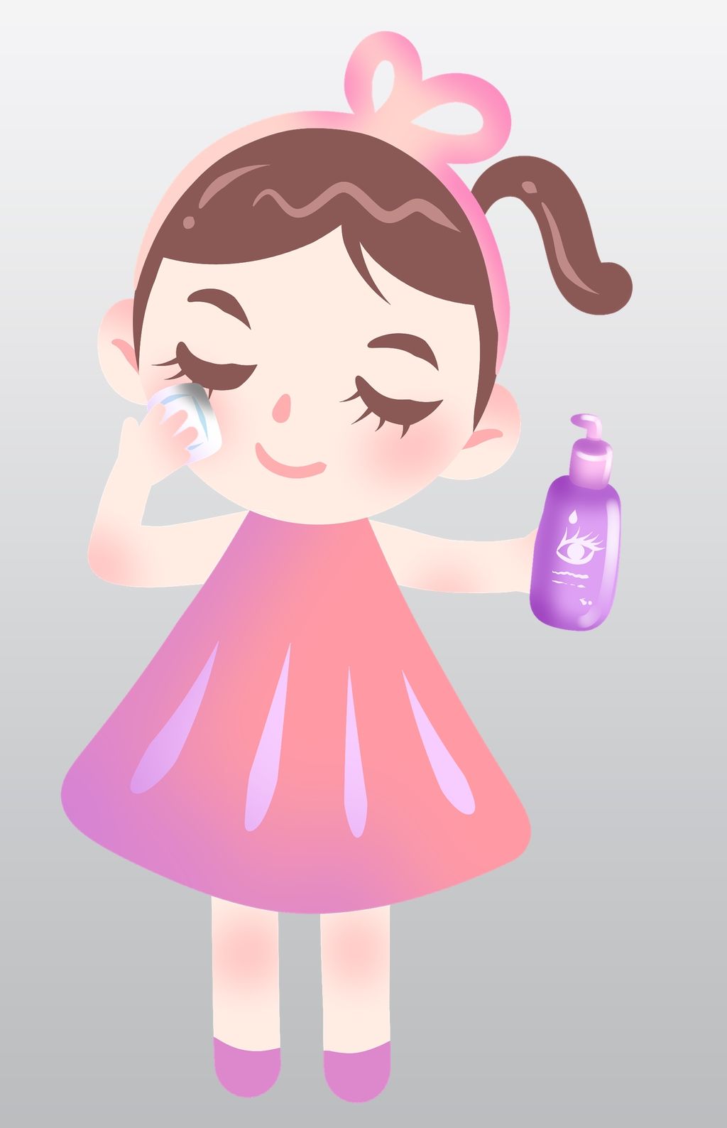 美容擦卸妆水插画