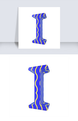 淘宝i免抠元素|c4d孟菲斯风格立体字母i装饰