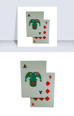 纸牌扑克牌方片9数字纸牌娱乐扑克牌卡通扑克