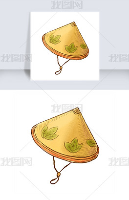 原创越南黄色斗笠png免抠素材