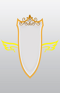 翅膀的标志免抠元素|翅膀徽章卡通插画