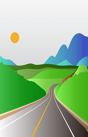 免扣卡通马路矢量