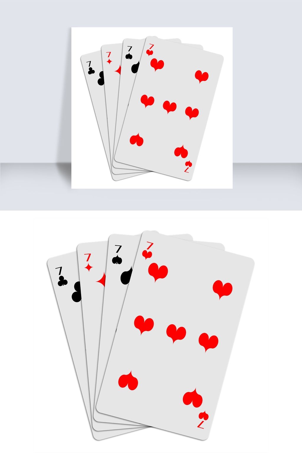 原创四色7扑克牌矢量免抠png