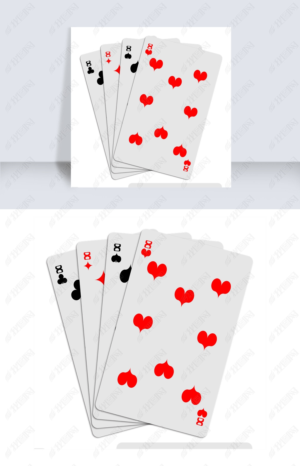 原创四色8扑克牌矢量免抠png版权可商用