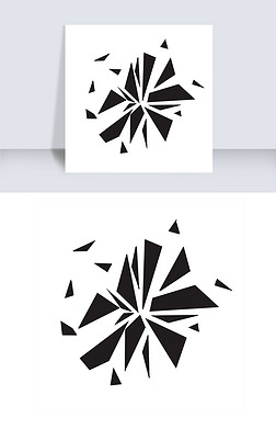 镜子碎掉免抠元素|黑色碎片