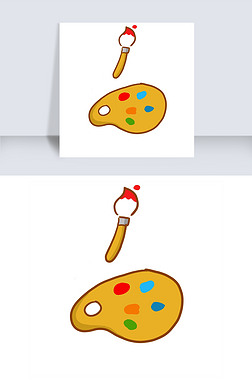 调色盘设计免抠元素|卡通绘画的工具设计矢量图