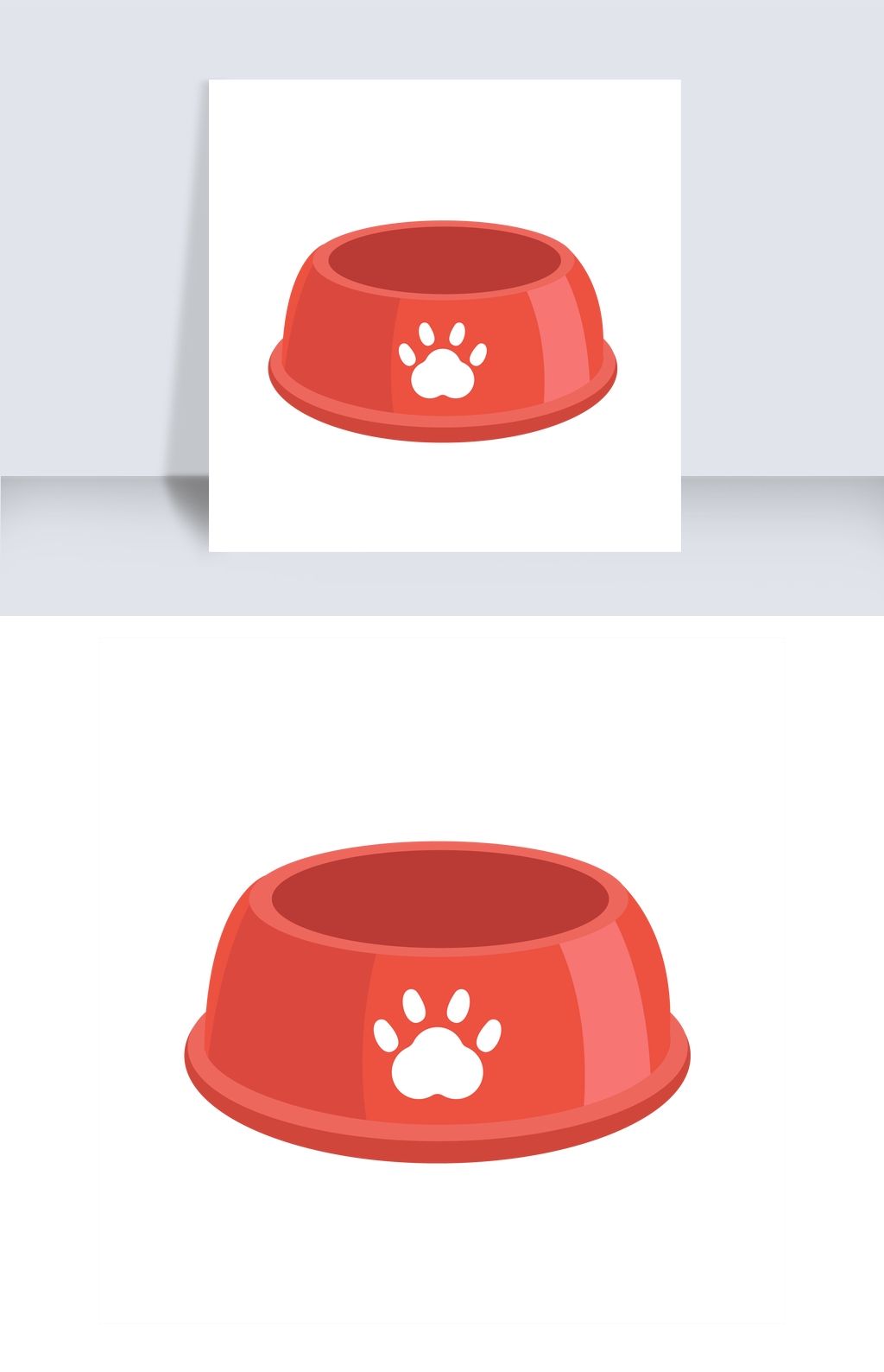 矢量黄色狗食盆