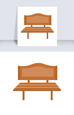 矢量 长椅免抠元素|白色长椅卡通插画