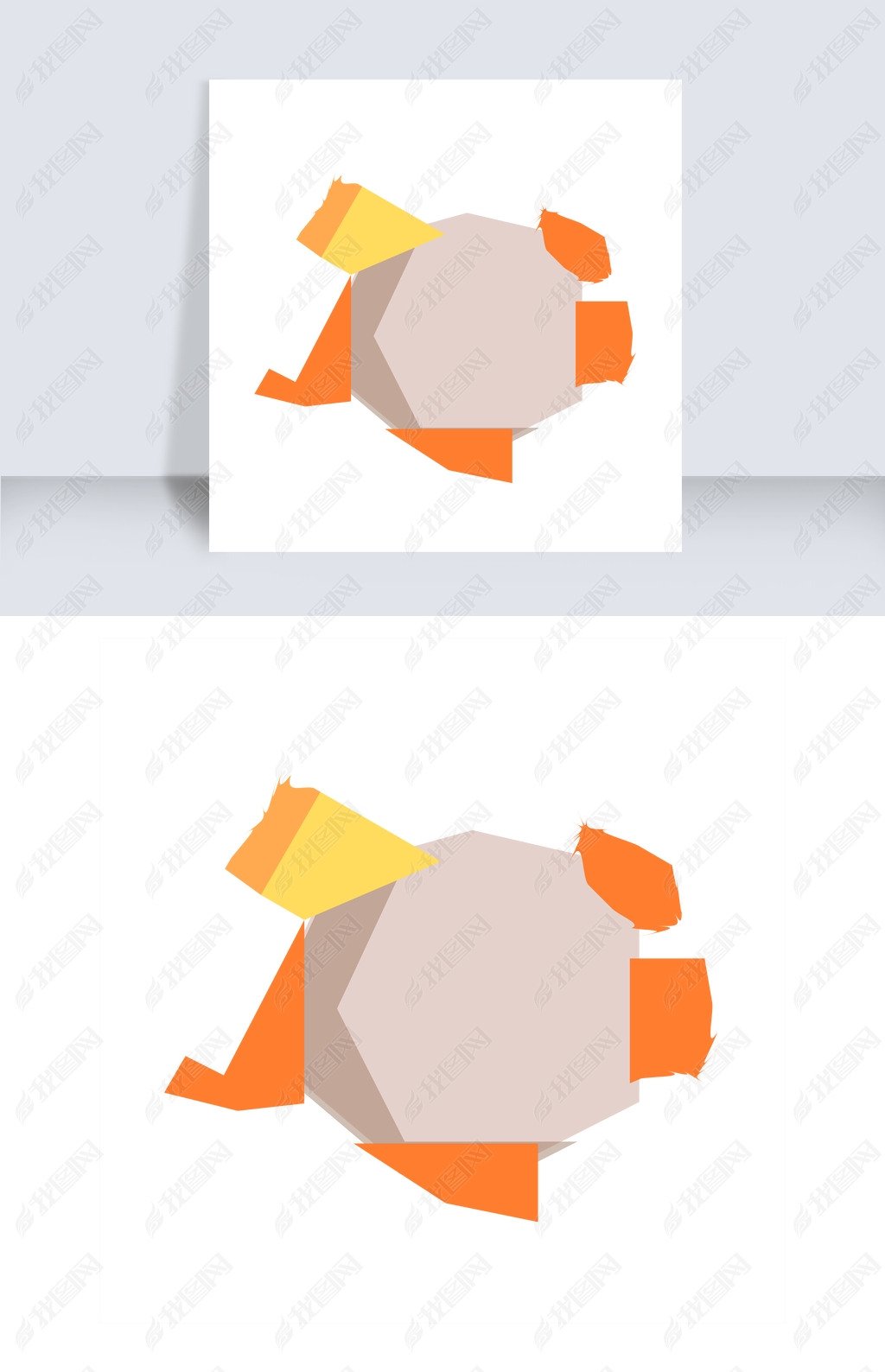 原创黄色卡通破洞图案版权可商用