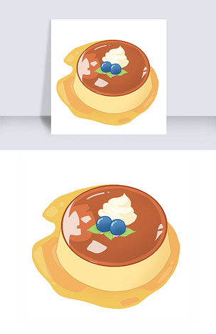 蓝莓布丁卡通插画