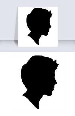 头部身体免抠元素|卡通小男孩头部剪影图