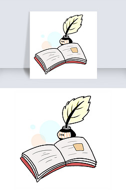 一本摊开的书籍插画