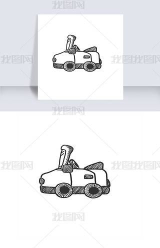 敞篷车手绘简笔画